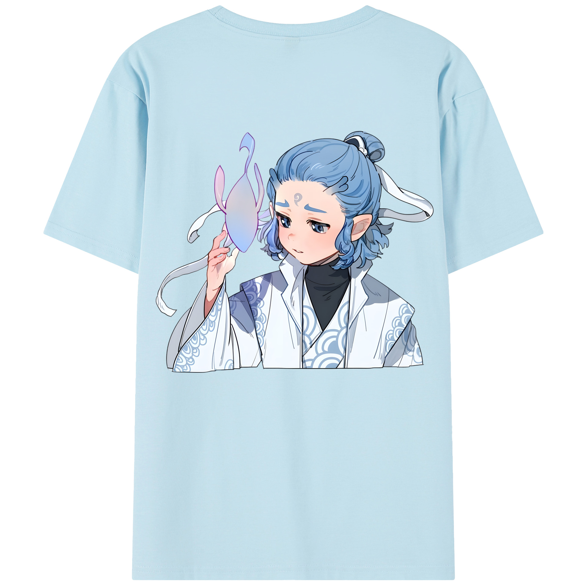 （画像用） Ne Zha 2 ナタ 魔童の大暴れ 綿100％半袖Tシャツ（背面プリント）